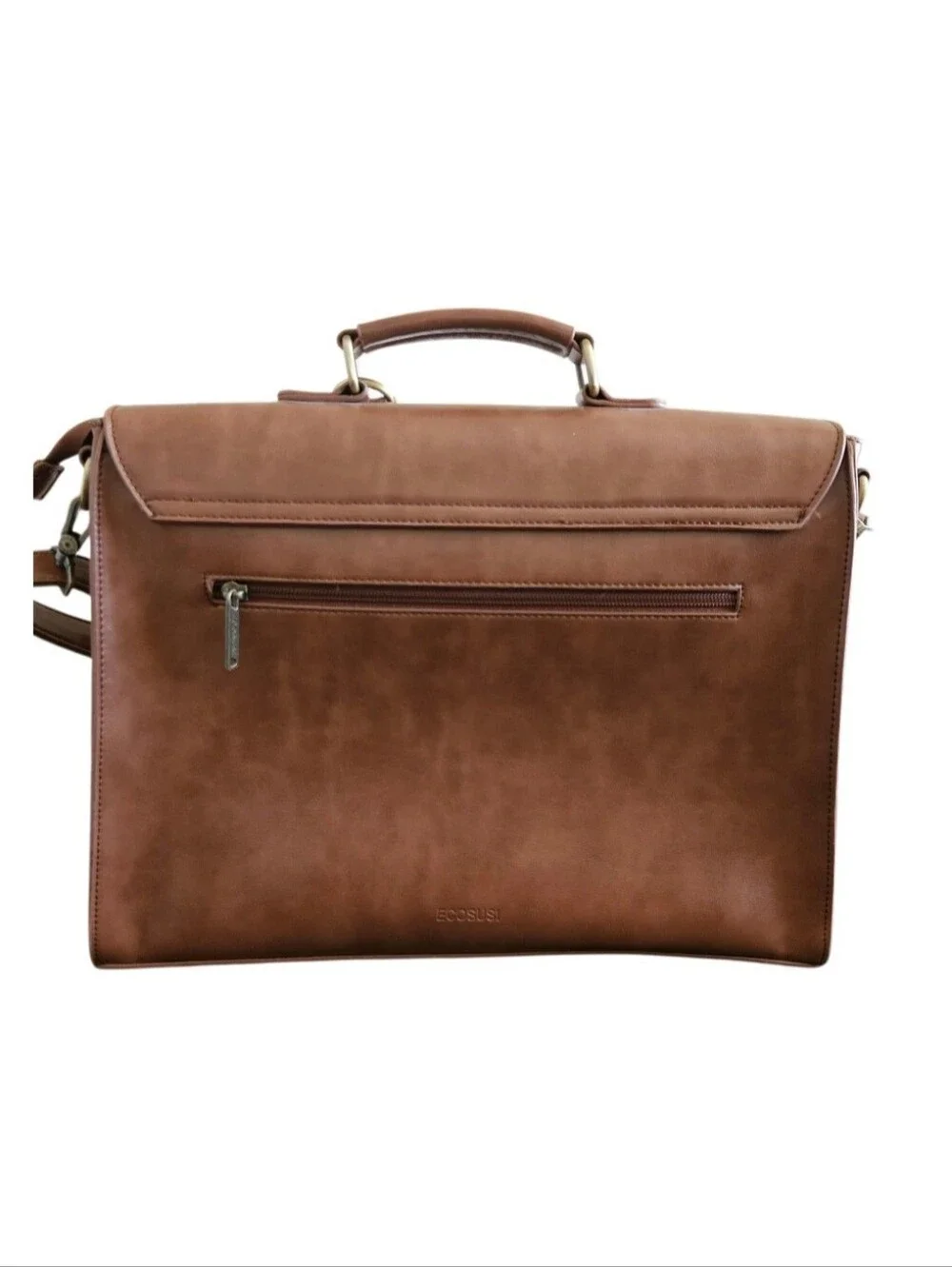 Ecosusi Brown Vegan Leather Bow Messenger/Laptop Bag